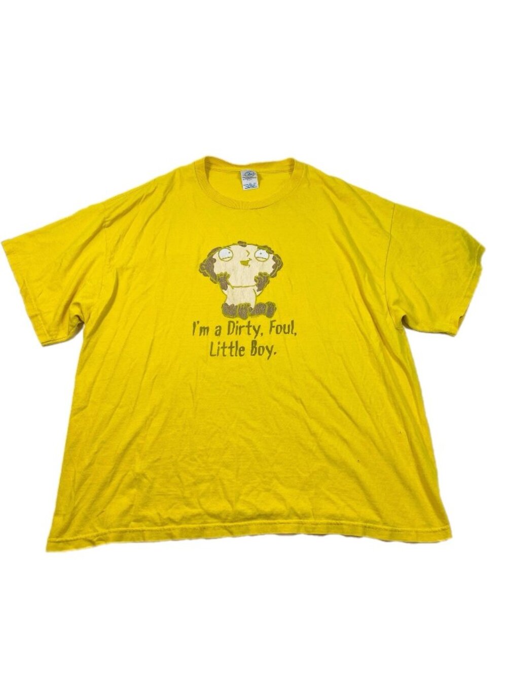 Vintage Y2K Stewie Griffin Family Guy T Shirt Funny Graphic T Shirt Yellow XXL